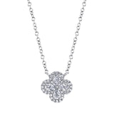 0.41CT 14K W/G DIAMOND PEAR CLOVER NECKLACE
