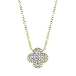 0.41CT 14K Y/G DIAMOND PEAR CLOVER NECKLACE