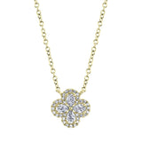 0.41CT 14K Y/G DIAMOND PEAR CLOVER NECKLACE