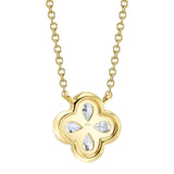 0.41CT 14K Y/G DIAMOND PEAR CLOVER NECKLACE