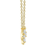 0.41CT 14K Y/G DIAMOND PEAR CLOVER NECKLACE