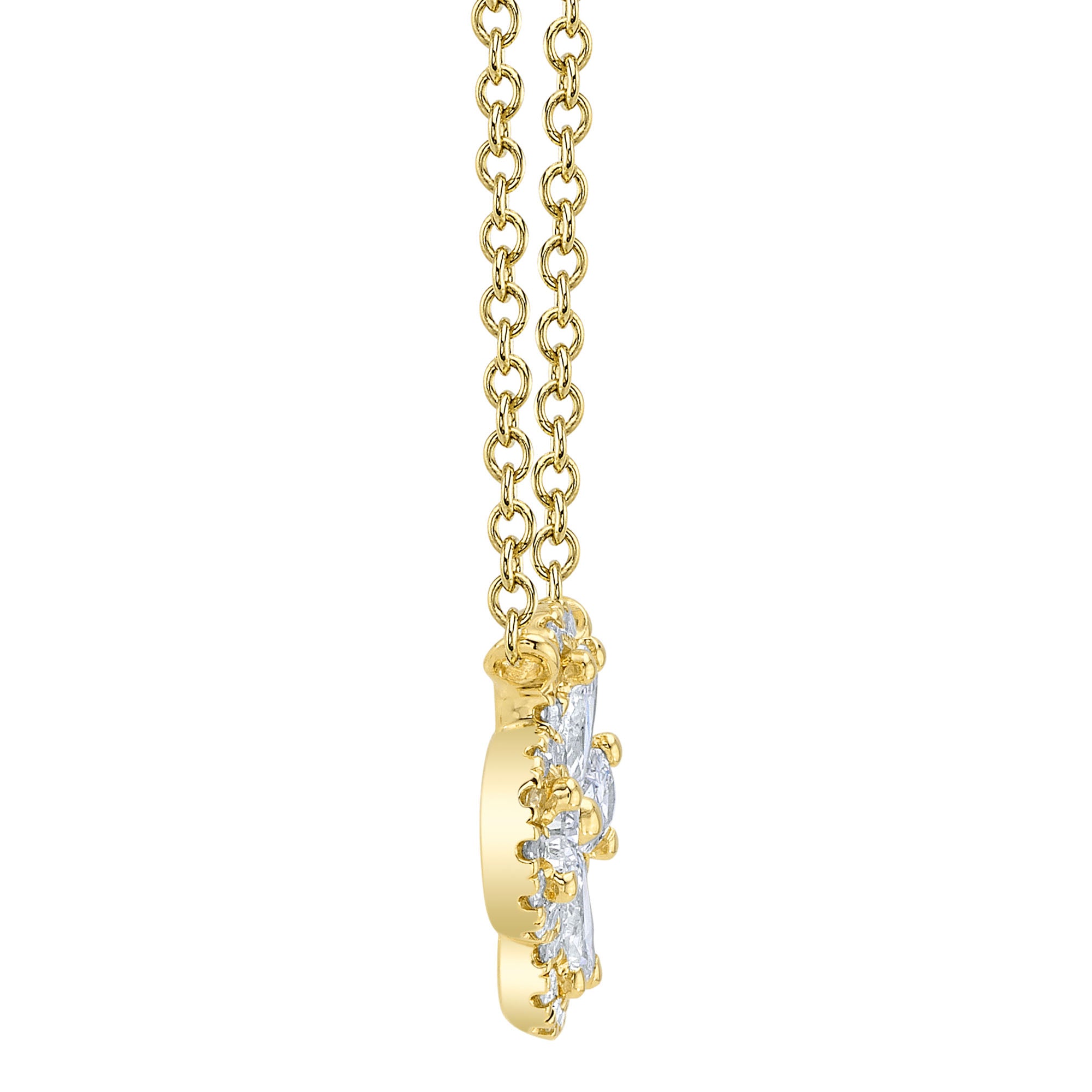 0.41CT 14K Y/G DIAMOND PEAR CLOVER NECKLACE