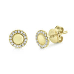 0.10CT 14K Y/G DIAMOND CIRCLE STUD EARRING