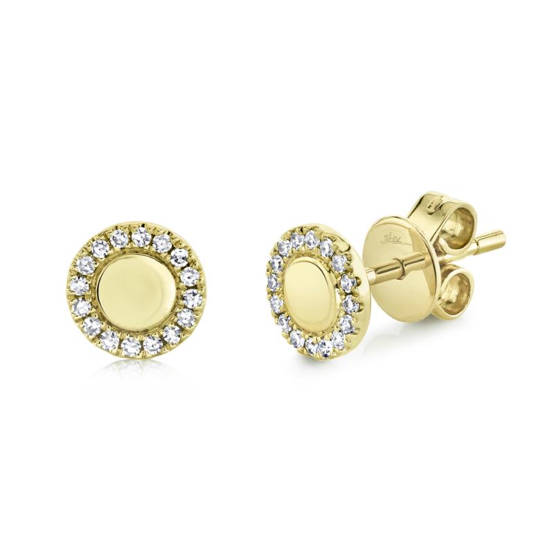 0.10CT 14K Y/G DIAMOND CIRCLE STUD EARRING