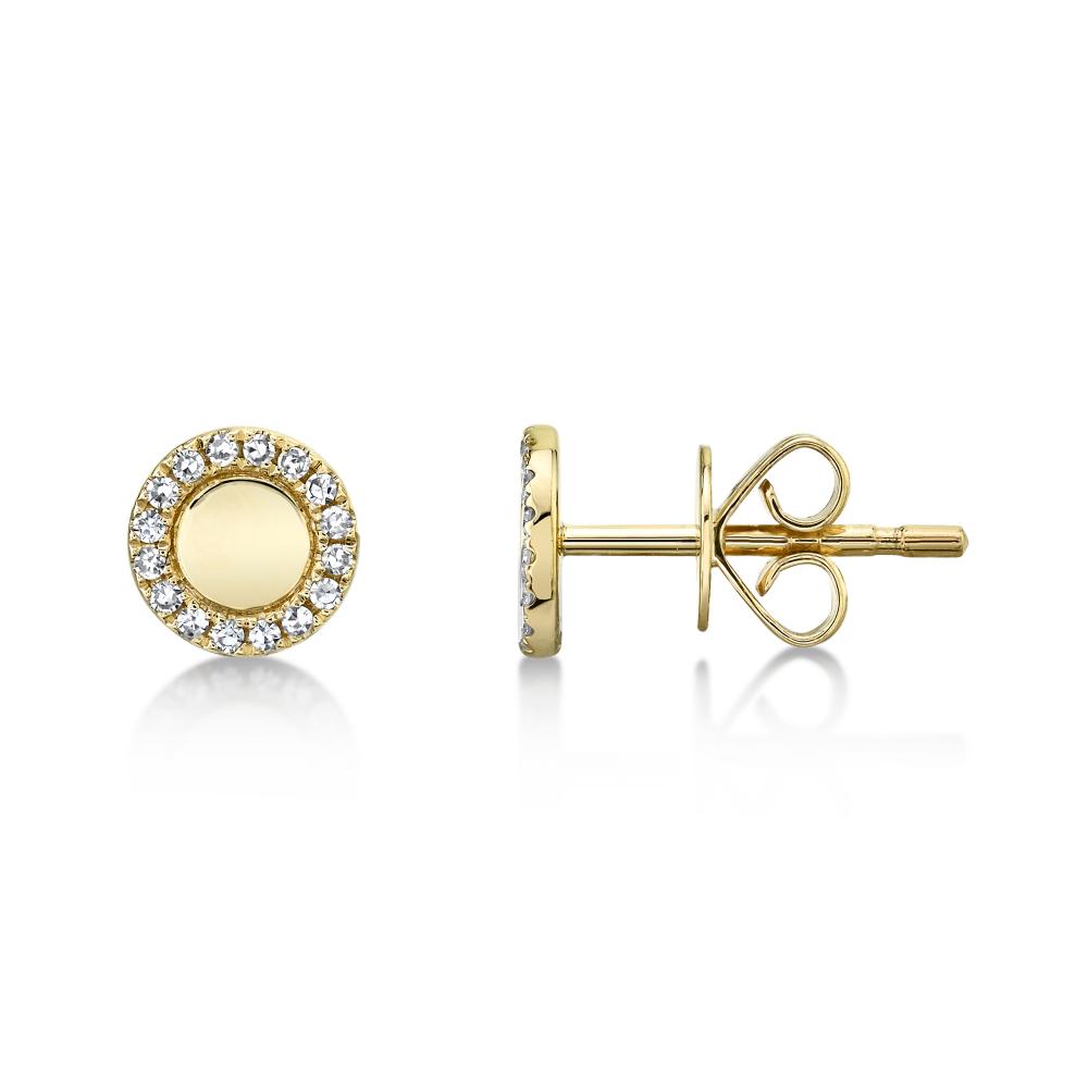 0.10CT 14K Y/G DIAMOND CIRCLE STUD EARRING