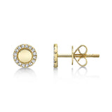 0.10CT 14K Y/G DIAMOND CIRCLE STUD EARRING