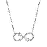 0.22CT 14K W/G DIAMOND PEAR INFINITY NECKLACE