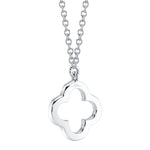 0.08CT 14K W/G DIAMOND CLOVER NECKLACE