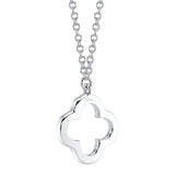 0.08CT 14K W/G DIAMOND CLOVER NECKLACE