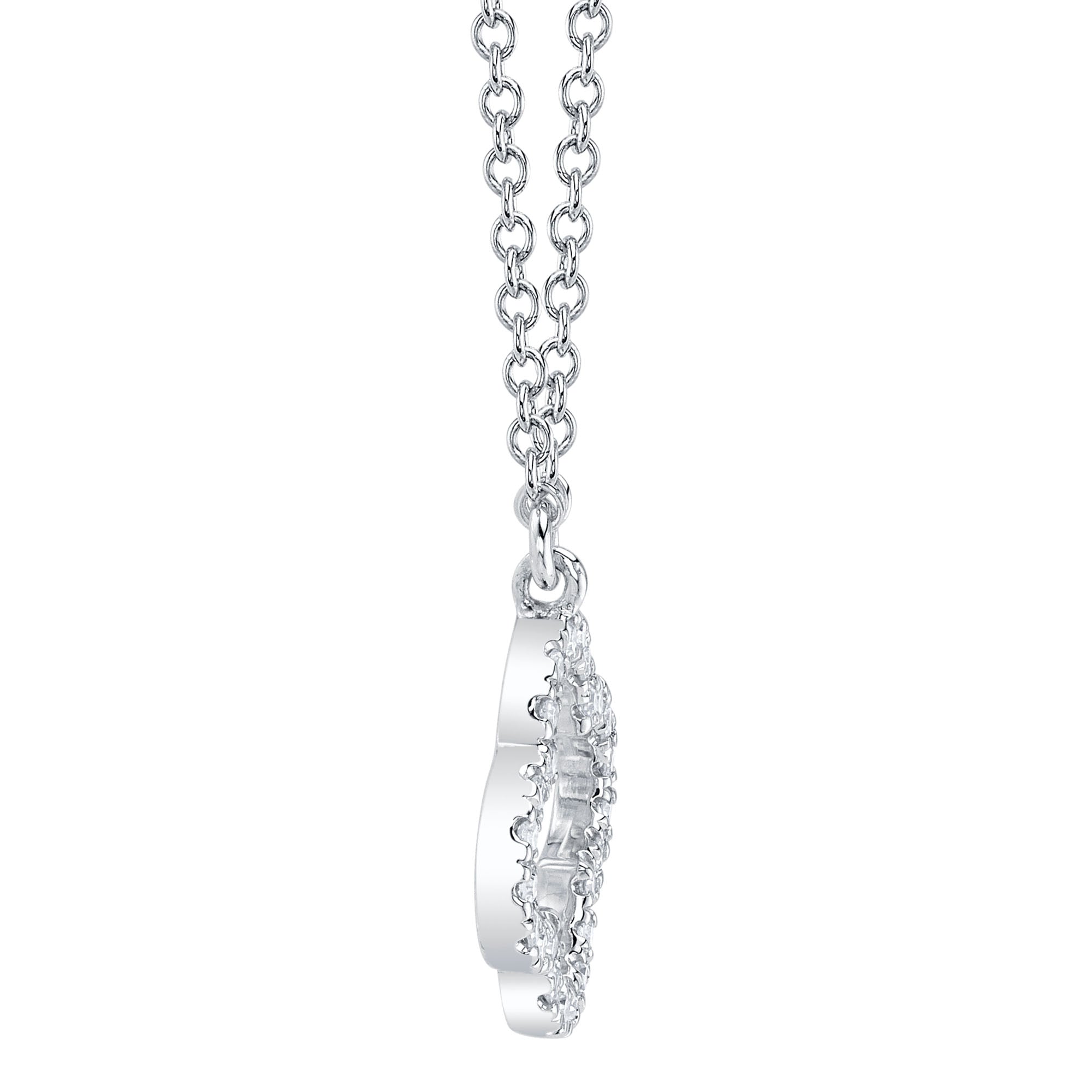 0.08CT 14K W/G DIAMOND CLOVER NECKLACE