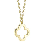 0.08CT 14K Y/G DIAMOND CLOVER NECKLACE