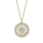 0.32CT DIAMOND & 2.88CT MOTHER OF PEARL 14K Y/G NECKLACE