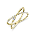 0.12CT 14K Y/G DIAMOND ""X"" RING