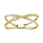 0.12CT 14K Y/G DIAMOND ""X"" RING
