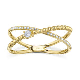 0.12CT 14K Y/G DIAMOND ""X"" RING