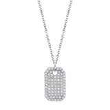 0.90CT 14K W/G DIAMOND DOG TAG NECKLACE