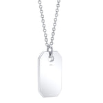 0.90CT 14K W/G DIAMOND DOG TAG NECKLACE