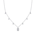 0.20CT 14K W/G DIAMOND BEZEL BAGUETTE NECKLACE