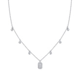 0.20CT 14K W/G DIAMOND BEZEL BAGUETTE NECKLACE