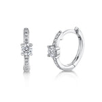 0.25CT 14K W/G DIAMOND HUGGIE EARRING