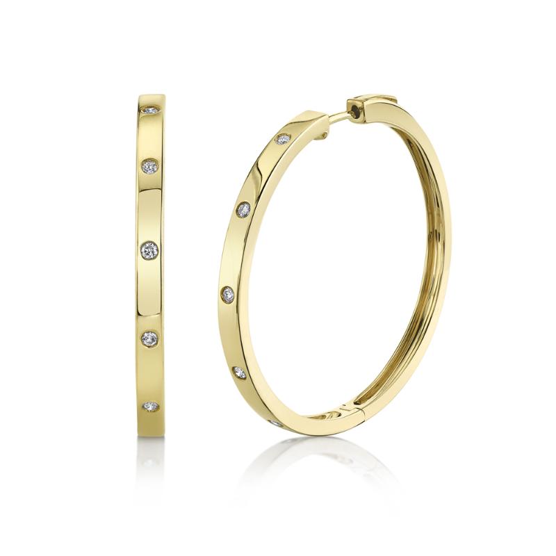 0.19CT 14K Y/G DIAMOND HOOP EARRING