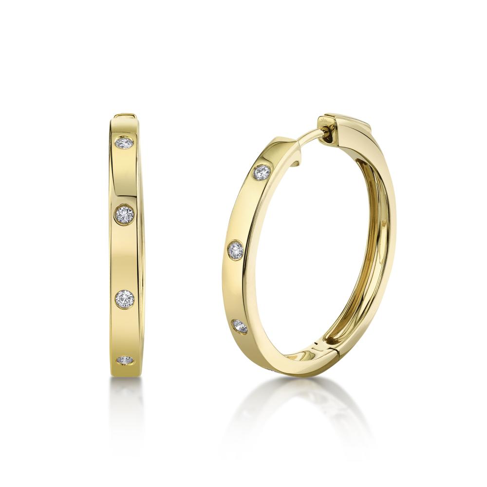 0.15CT 14K Y/G DIAMOND HOOP EARRING