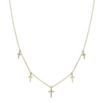0.09CT 14K Y/G DIAMOND CROSS NECKLACE