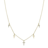 0.09CT 14K Y/G DIAMOND CROSS NECKLACE