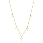 0.09CT 14K Y/G DIAMOND CROSS NECKLACE