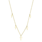 0.09CT 14K Y/G DIAMOND CROSS NECKLACE