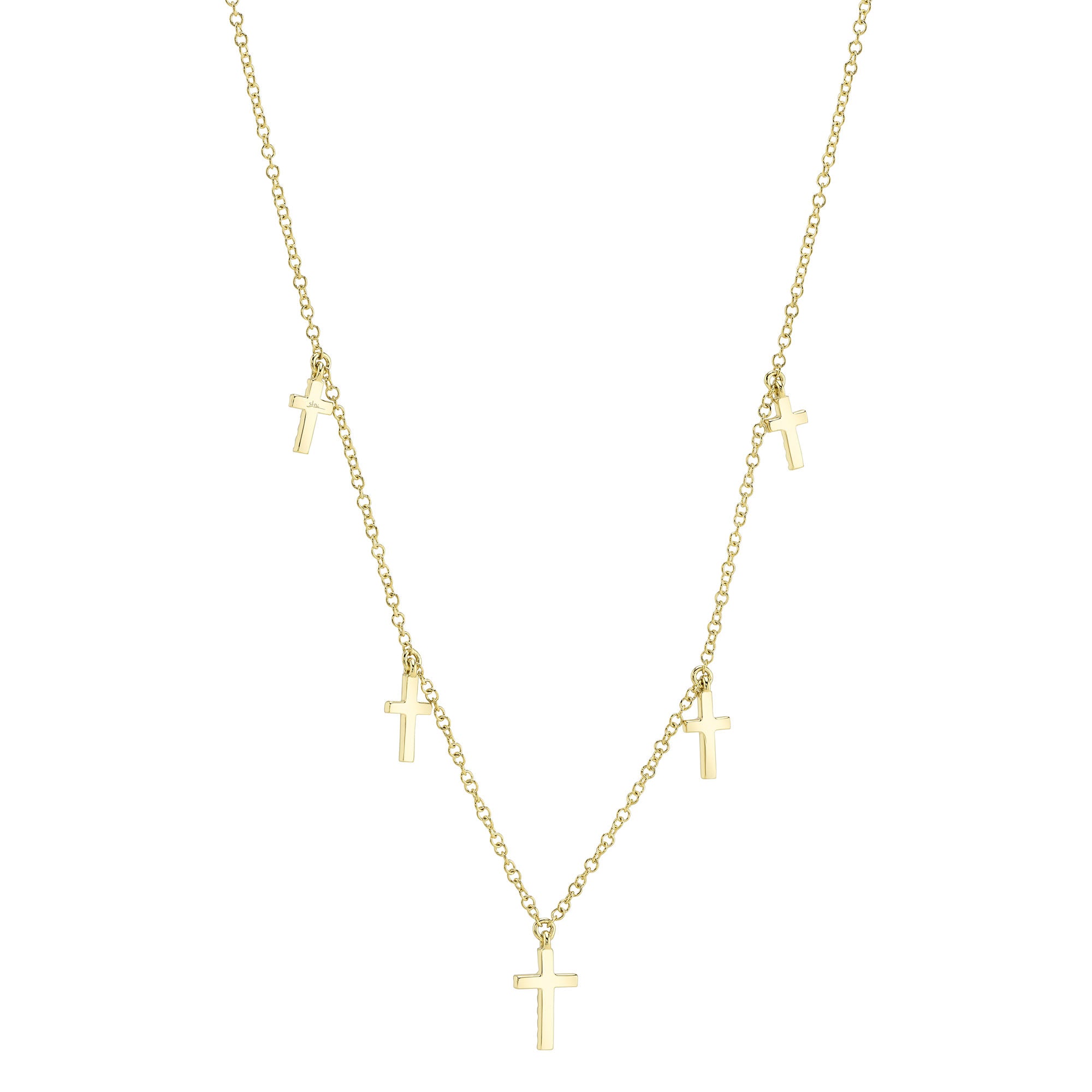 0.09CT 14K Y/G DIAMOND CROSS NECKLACE