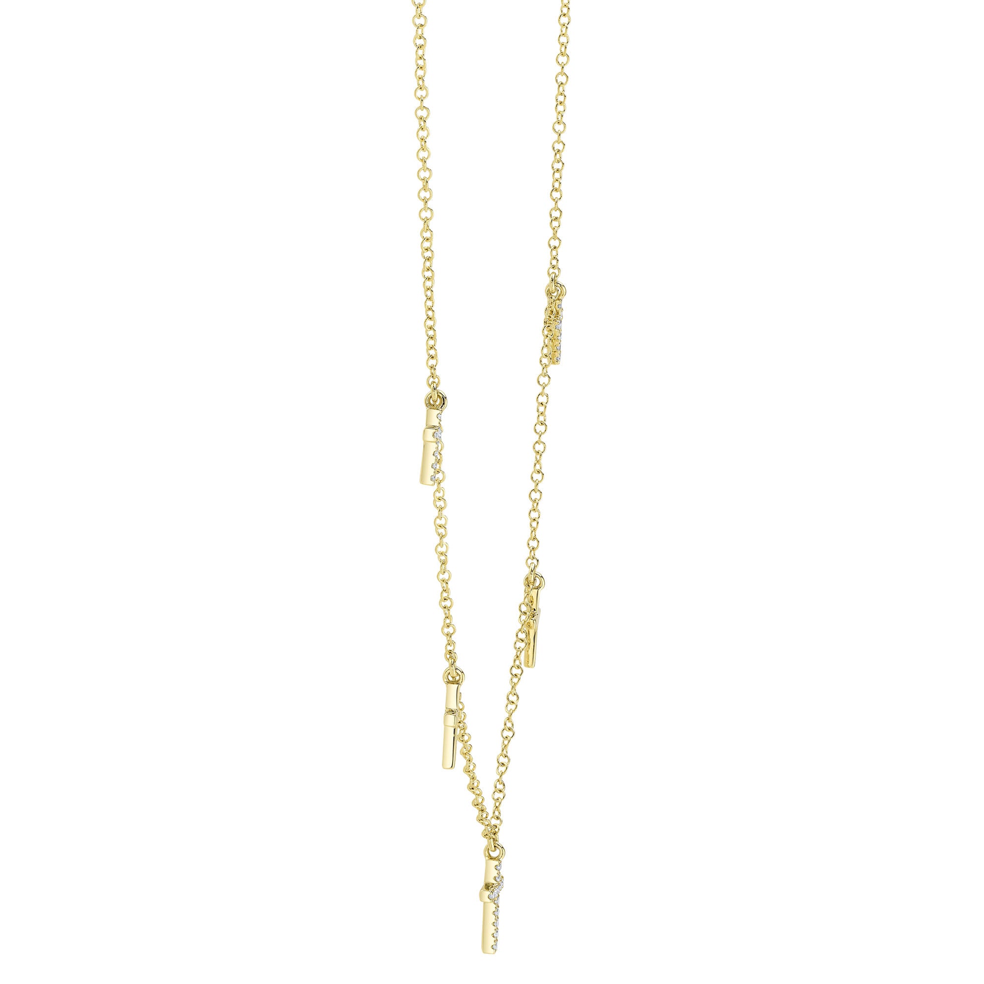 0.09CT 14K Y/G DIAMOND CROSS NECKLACE
