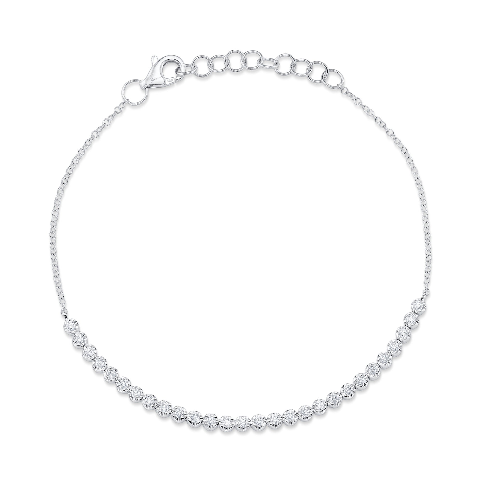 0.31CT 14K W/G DIAMOND CROWN SETTING BRACELET