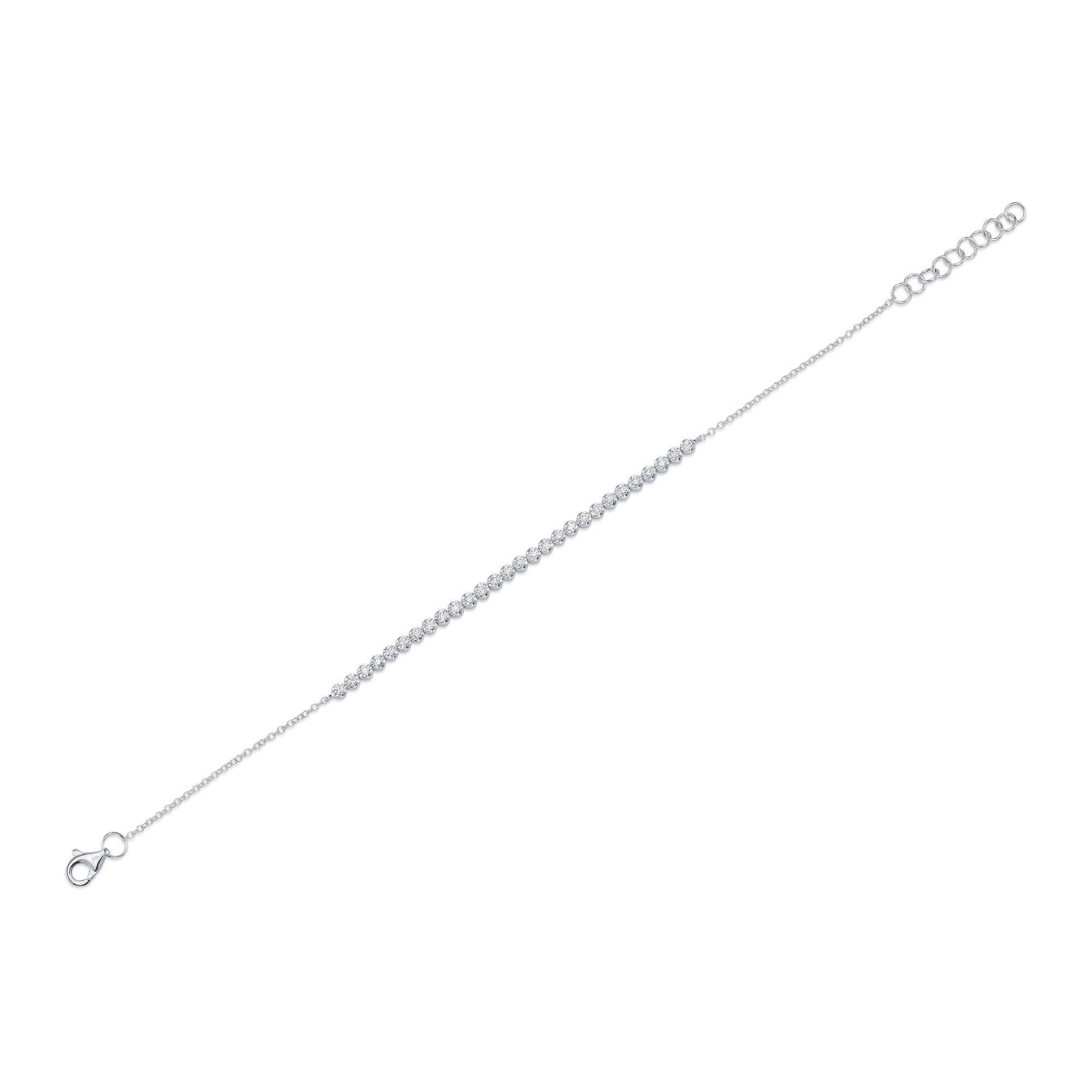 0.31CT 14K W/G DIAMOND CROWN SETTING BRACELET