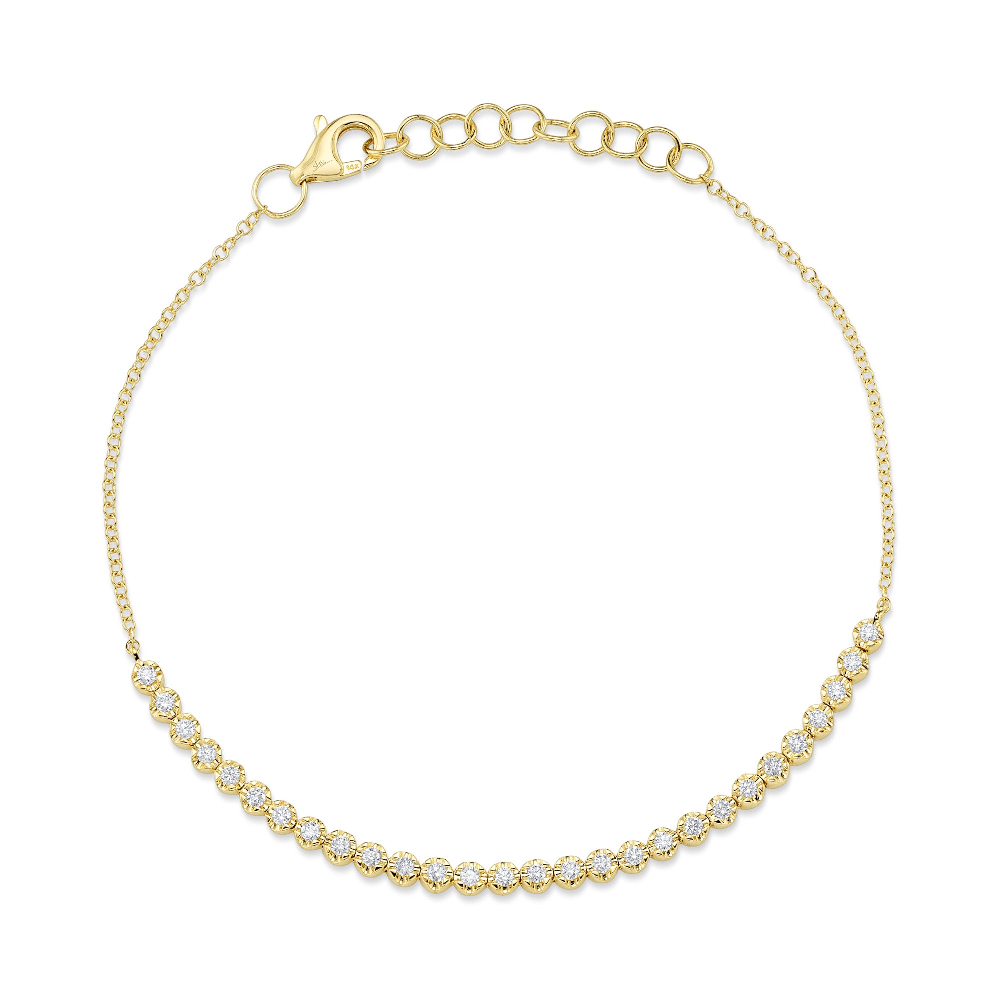 0.31CT 14K Y/G DIAMOND CROWN SETTING BRACELET