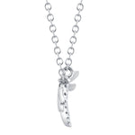 0.03CT 14K W/G DIAMOND DRAGONFLY MATTE NECKLACE