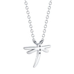 0.03CT 14K W/G DIAMOND DRAGONFLY MATTE NECKLACE