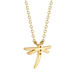 0.03CT 14K Y/G DIAMOND DRAGONFLY MATTE NECKLACE