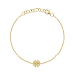 0.05CT 14K Y/G DIAMOND CLOVER BRACELET