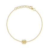 0.05CT 14K Y/G DIAMOND CLOVER BRACELET