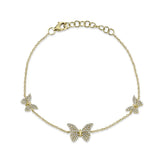 0.30CT 14K Y/G DIAMOND BUTTERFLY BRACELET