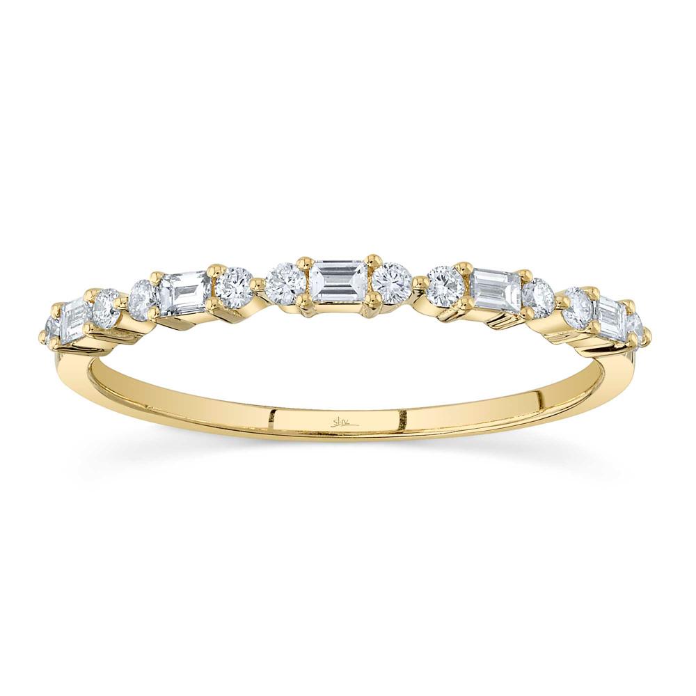 0.25CT 14K Y/G DIAMOND BAGUETTE BAND