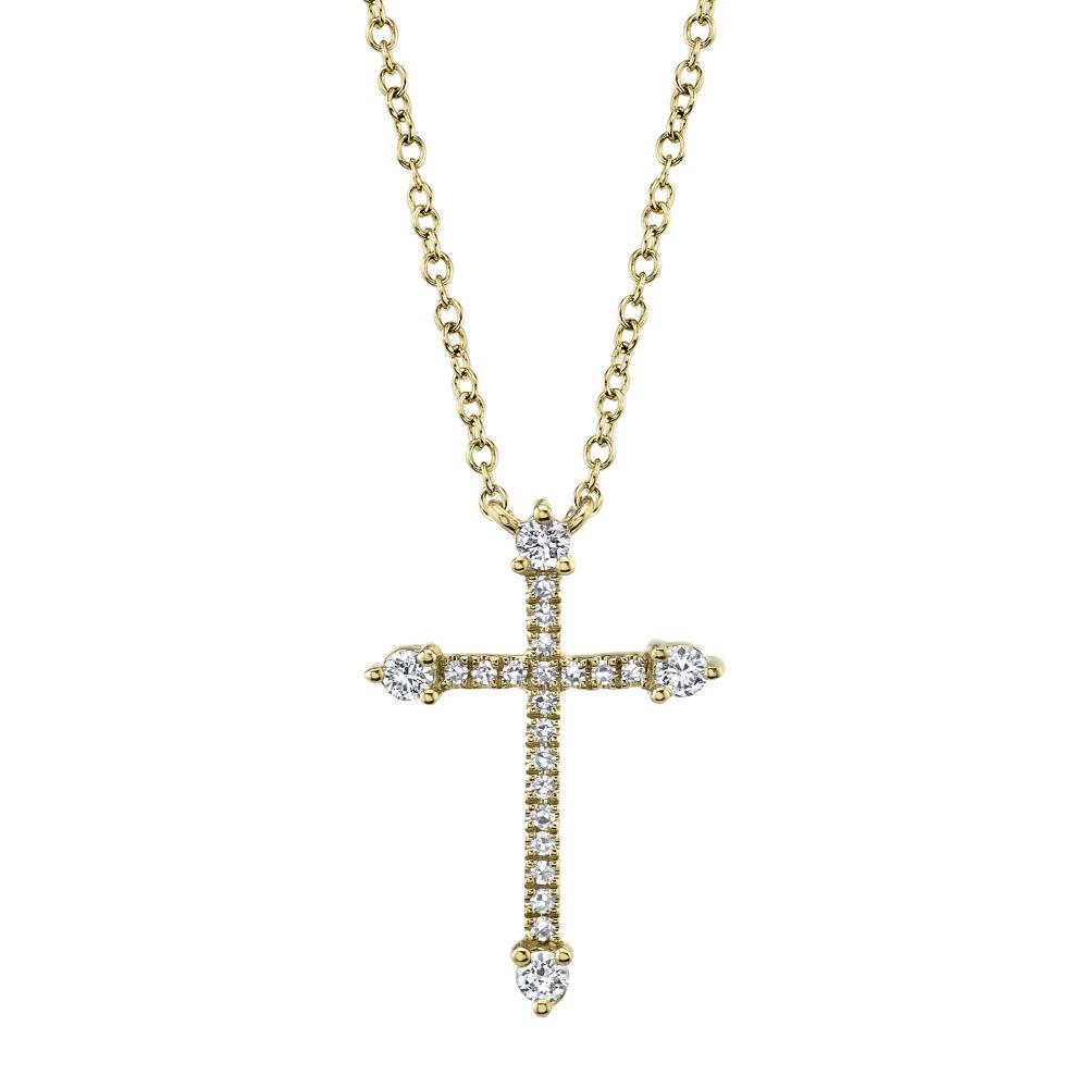 0.17CT 14K Y/G DIAMOND CROSS NECKLACE