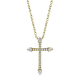 0.17CT 14K Y/G DIAMOND CROSS NECKLACE