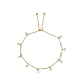 0.04CT 14K Y/G DIAMOND & CULTURED PEARL BOLO BRACELET