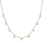 0.04CT 14K Y/G DIAMOND & CULTURED PEARL NECKLACE