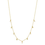 0.04CT 14K Y/G DIAMOND & CULTURED PEARL NECKLACE
