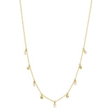 0.04CT 14K Y/G DIAMOND & CULTURED PEARL NECKLACE