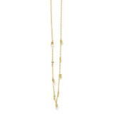 0.04CT 14K Y/G DIAMOND & CULTURED PEARL NECKLACE