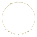0.04CT 14K Y/G DIAMOND & CULTURED PEARL NECKLACE